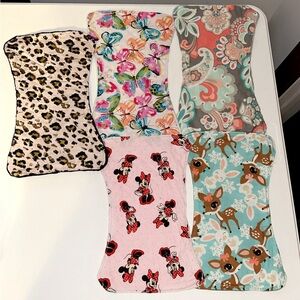 Baby burp cloths handmade set of 5.